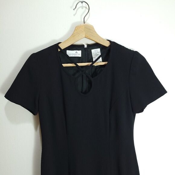 Vintage Liz Claiborne Petit Vignette Black Dress - Picture 8 of 13